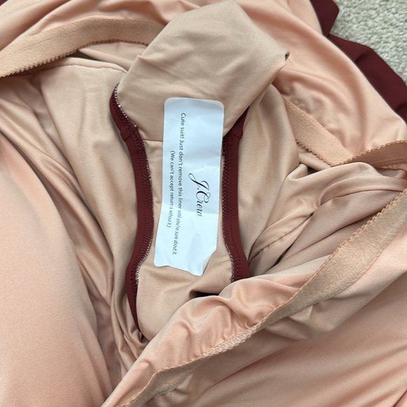 NWT J. Crew Matte Ruffle One Shoulder in Sienna One Piece Swimsuit Plus Size 20 - Picture 10 of 10